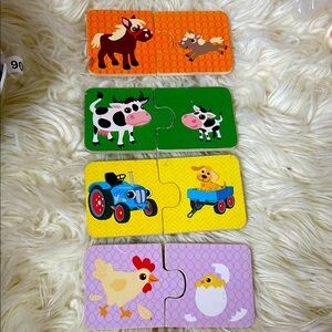 (2 for $10) Farm Animal Puzzle Set for Kids.